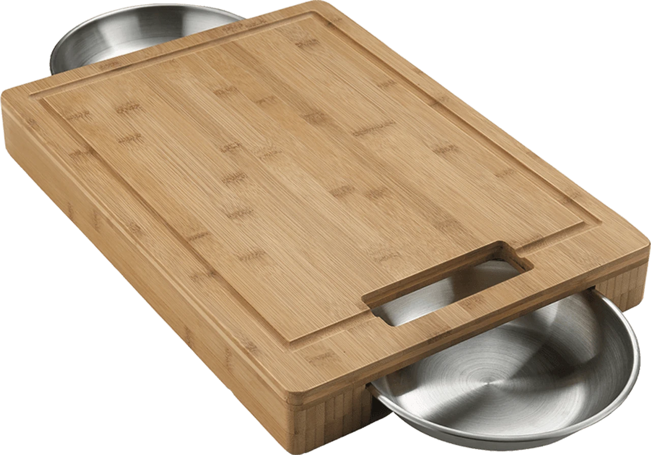 Napoleon 70012 - CUTTING BOARD With Stainless Steel Bowls 1 Napoleon 70012 - CUTTING BOARD With Stainless Steel Bowls