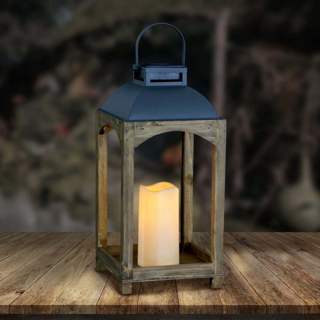 Exhart 22 In Metal Candle Lantern 2 Exhart 22 In Metal Candle Lantern - Image 2