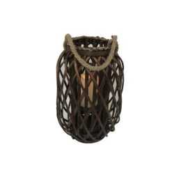 Infinity 20 In. Wood Willow Hanging Lantern Brown
