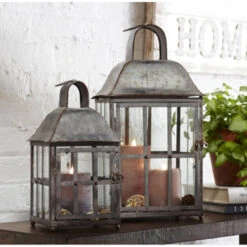 Smart Solar 16 In. Glass & Metal Lantern -Napoleon Kitchen Store 8048446 A.eps High 44582.1645457759