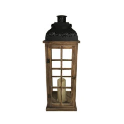 Evergreen Meadow Creek Black & Brown 29 In. Decorative Lantern