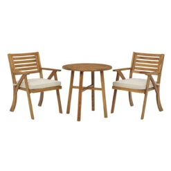 Vallerie 3 Pc Teak Wood Bistro Set