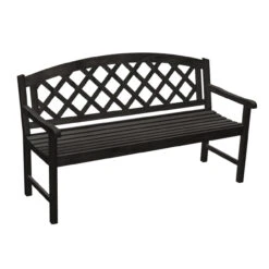 Jack Post Black Wood Patio Bench