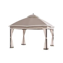 Living Accents Fabric Domed Soft Top Gazebo With Curtain And Netting