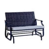 Living Accents Wicker Black Steel Frame Woven Bench
