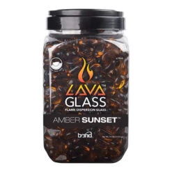 Lava Amber Sunset Gloss Glass Fire Pit Lava Glass