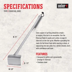 Weber 7649 Stainless Steel Silver Charcoal Rake -Napoleon Kitchen Store 8526717 A V2.eps High 72527.1648675727