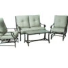 Living Accents Canmore 4 Pc Espresso Aluminum Deep Seating Set Sand