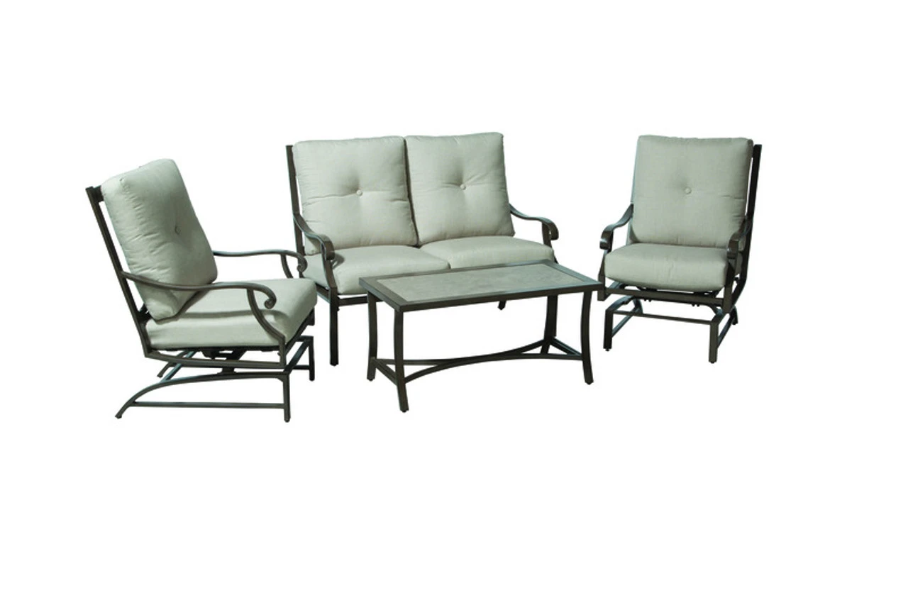 Living Accents Canmore 4 Pc Espresso Aluminum Deep Seating Set Sand 1 Living Accents Canmore 4 Pc Espresso Aluminum Deep Seating Set Sand