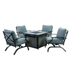 Living Accents Canzo 5 Pc Black Fire Pit Set Gray