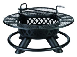 Living Accents Ranch Wood Fire Pit/Grill 47 In. H X 29 In. W X 29 In. D Steel