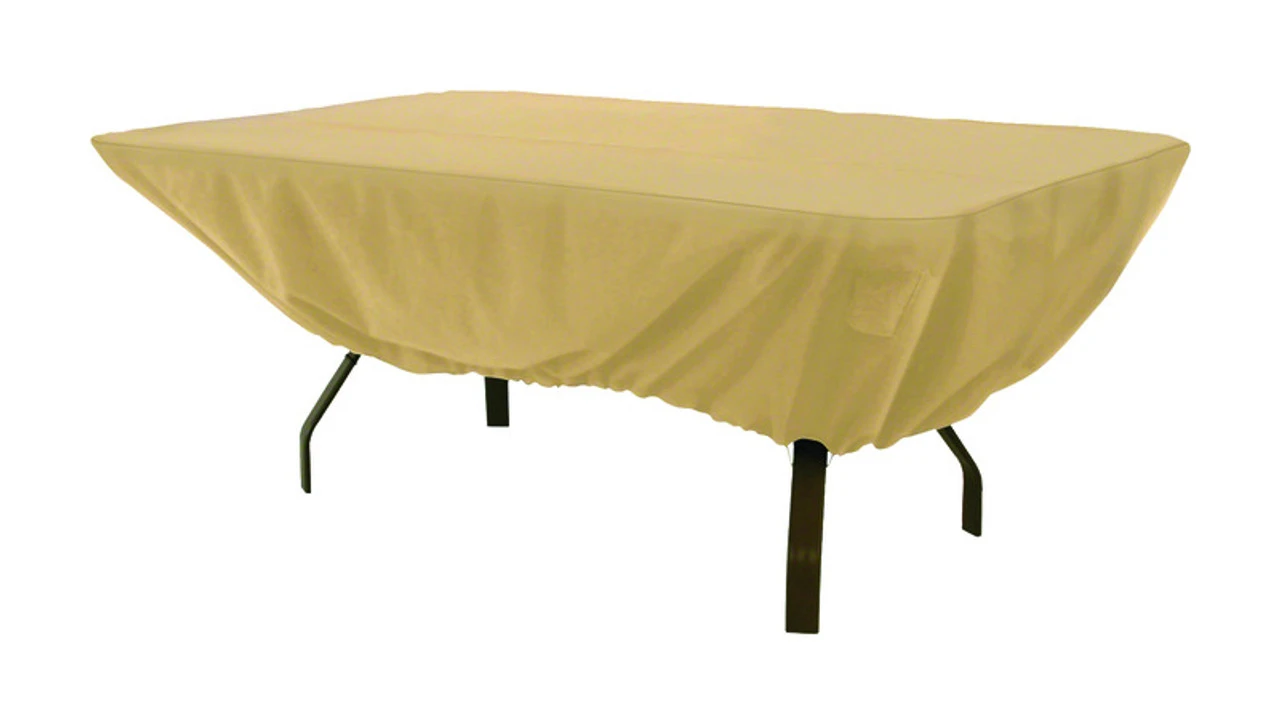 Classic Accessories 44" X 72" Brown Polyester Table Cover 1 Classic Accessories 44" X 72" Brown Polyester Table Cover