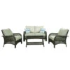 Living Accents Willow 4 Pc Gray Steel Deep Seating Set Beige